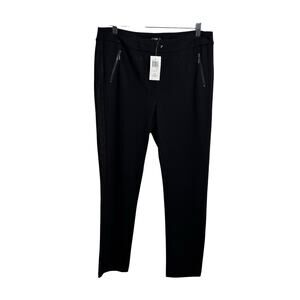 J.Mclaughlin Larkin Pant Women 12 Black Straight Sparkle Detail Officecore NWT